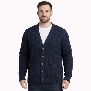 Vintage 90s GAP Navy Grandpa Oversized Knit Cardigan Sweater Large